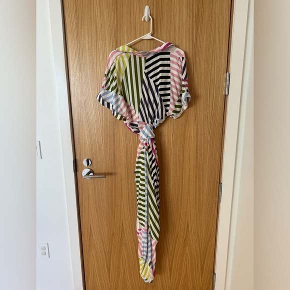 NWT - Le Superbe Miko Sundress Sun Dress Hi-Lo Hem Stripe Multi - Size 4 - Picture 7 of 8